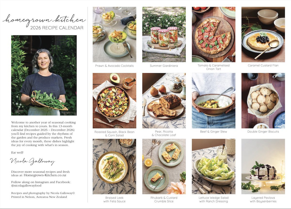 Homegrown Kitchen 2026 Recipe Calendar back cover